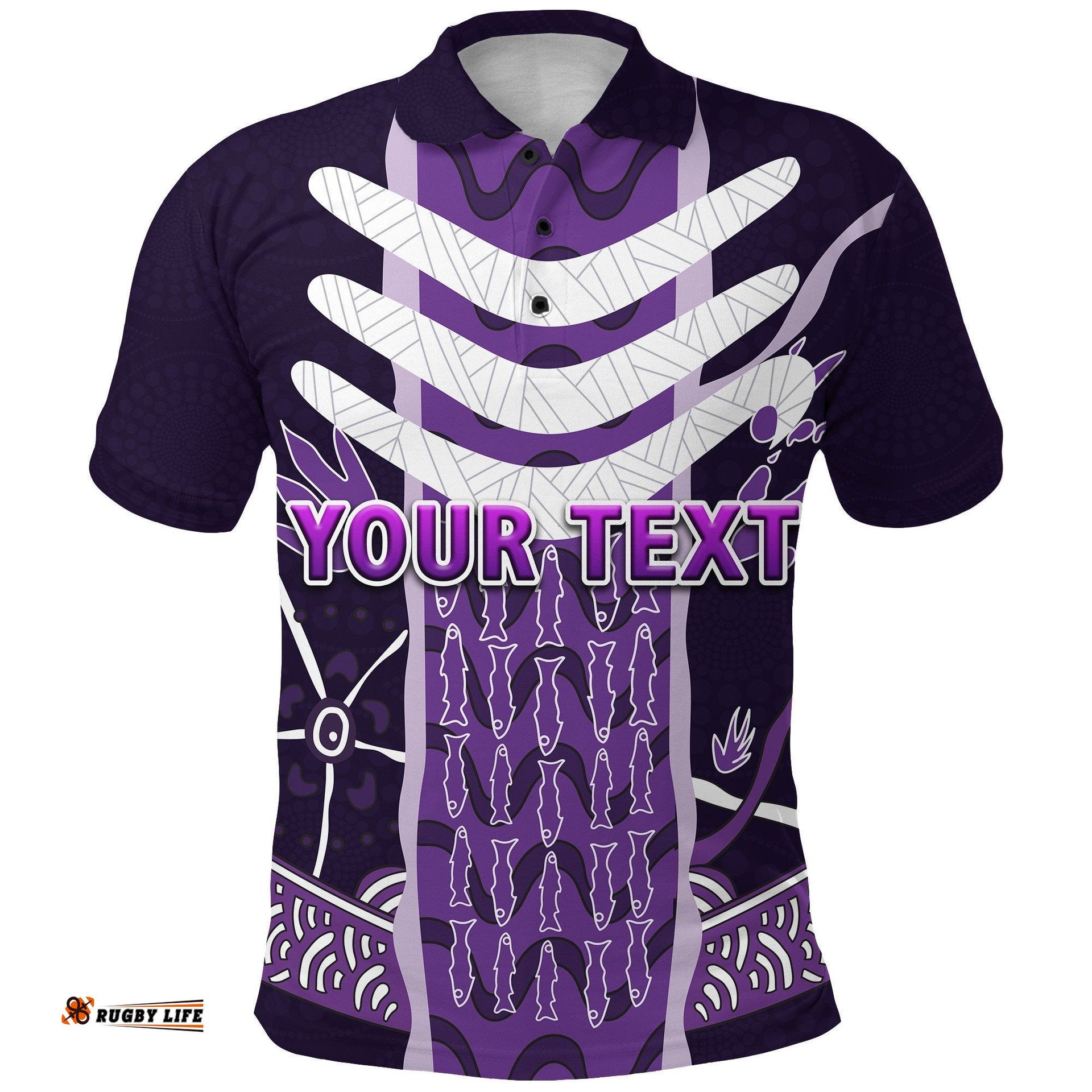 Custom Personalised Fremantle Polo Shirt Dockers Simple Indigenous Freo