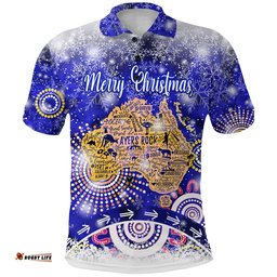 Australia Map Christmas Polo Shirt Original Style - Blue