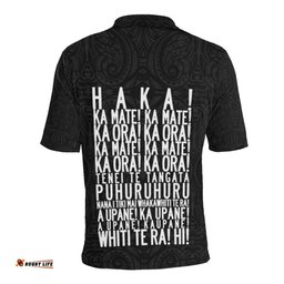 Rugby Haka Black Polo T Shirt