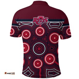 Reds Rugby Australian Polo Shirt Simple Indigenous Queensland