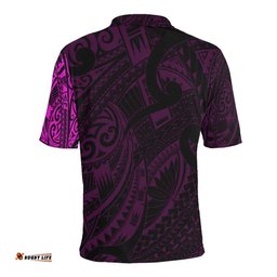 Maori Tattoo Style Black And Pink Polo T Shirt