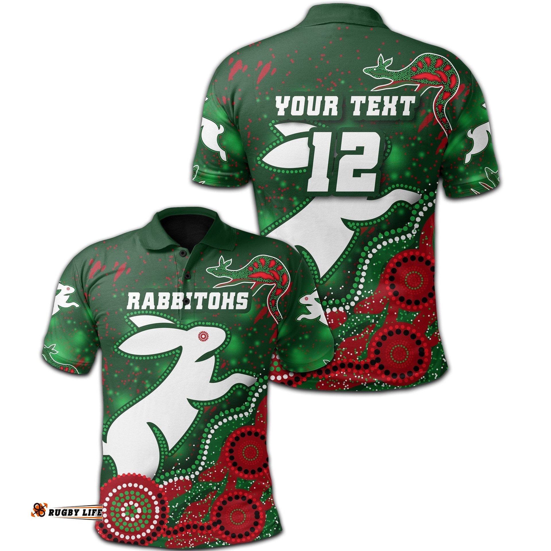 Custom Personalised Rabbitohs Polo Shirt Magic Style