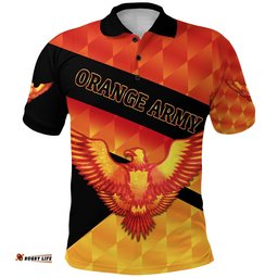 Orange Army Polo Shirt Cricket Sporty Style