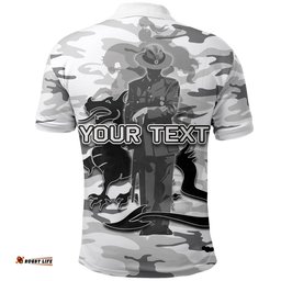 Custom Personalised St. George Illawarra Dragons Polo Shirt Anzac Day Army Patterns White