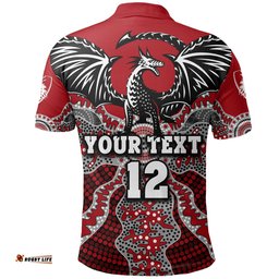 Custom Personalised Dragons Polo Shirt St. George Aboriginal