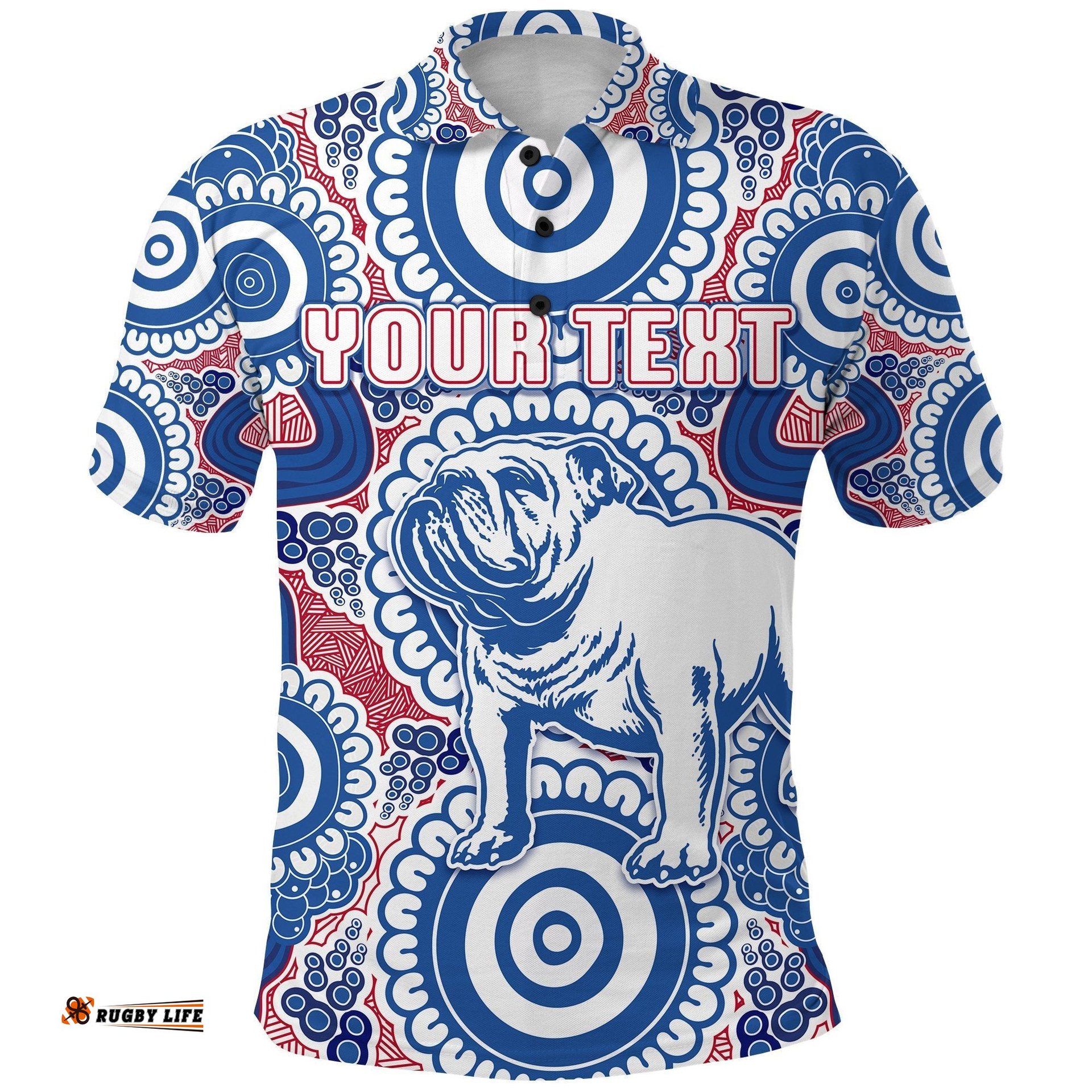Custom Personalised Western Polo Shirt Bulldogs Simple Indigenous