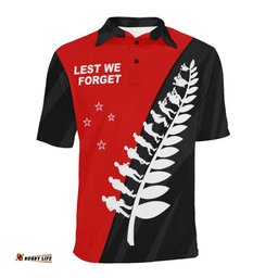 Lest We Forget Black And Red Polo Shirt