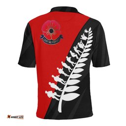 Lest We Forget Black And Red Polo Shirt