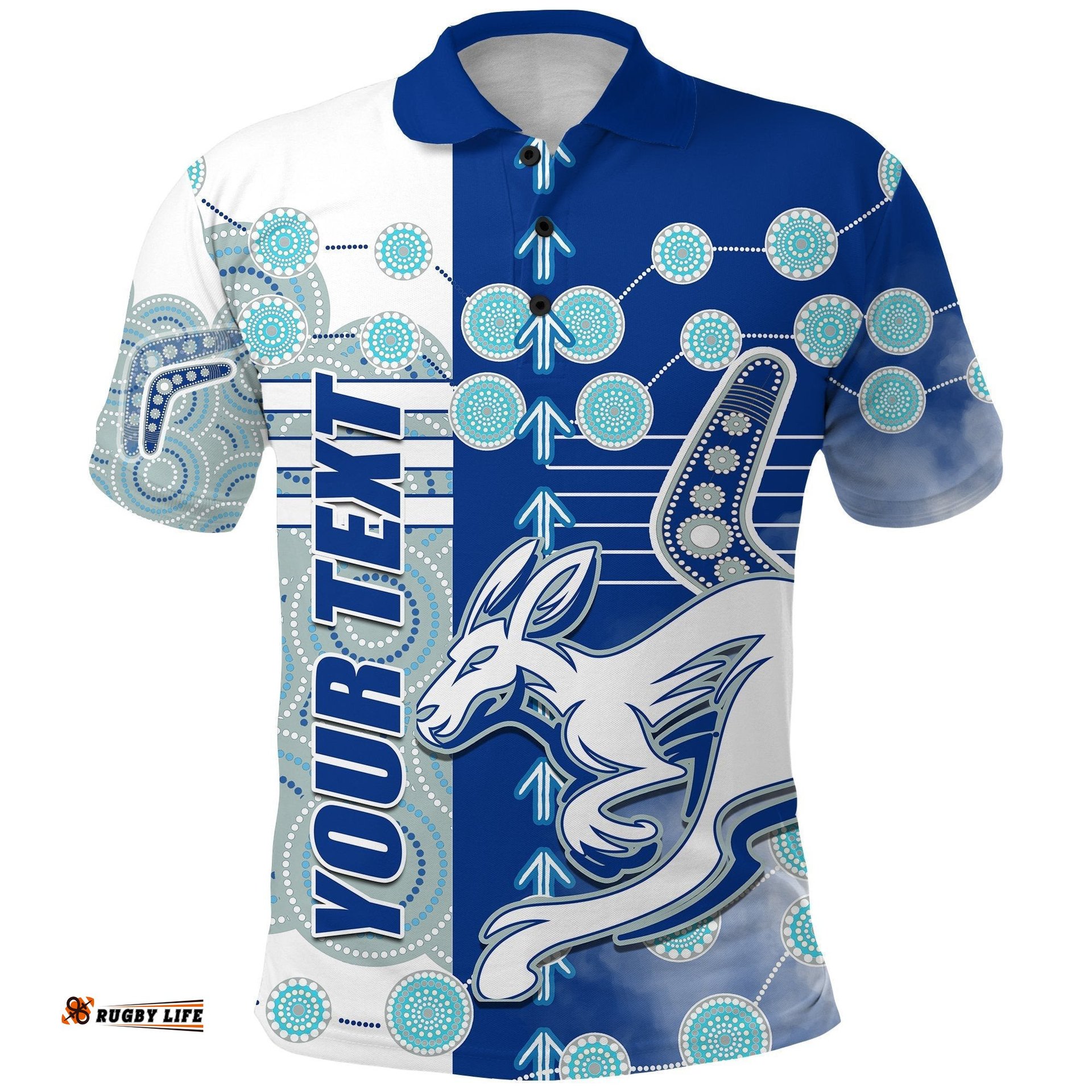 Custom Personalised Melbourne Kangaroos Polo Shirt Indigenous North - Roos