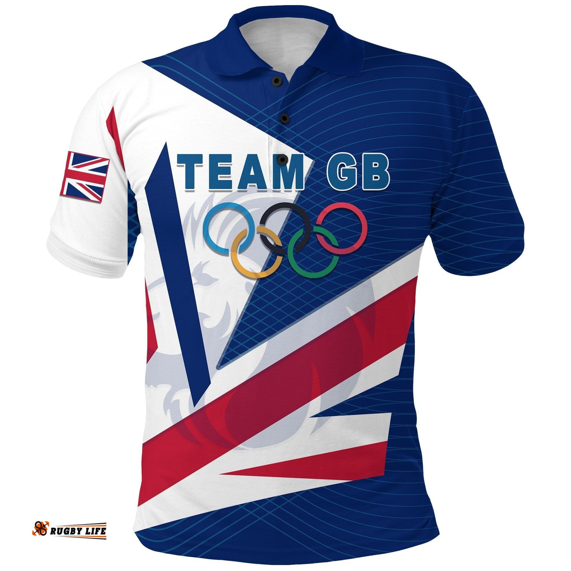 Team GB Sport Polo Shirt Lion Unify - Blue
