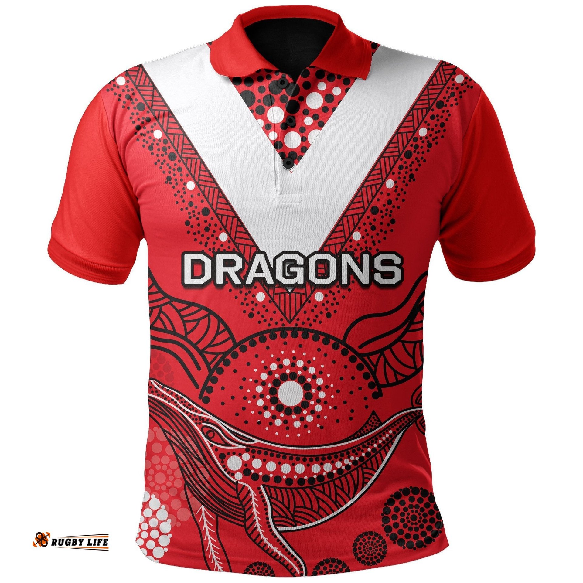 St. George Illawarra Dragons Polo Shirt Aboriginal Red