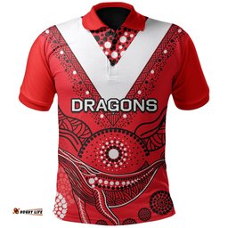 St. George Illawarra Dragons Polo Shirt Aboriginal Red
