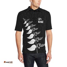 Waitangi Black Polo T Shirt