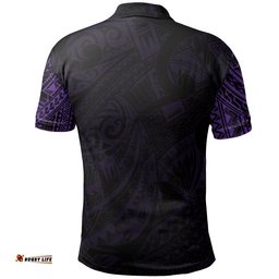 Hei Matau Maori Tattoo Polo Shirt Violet