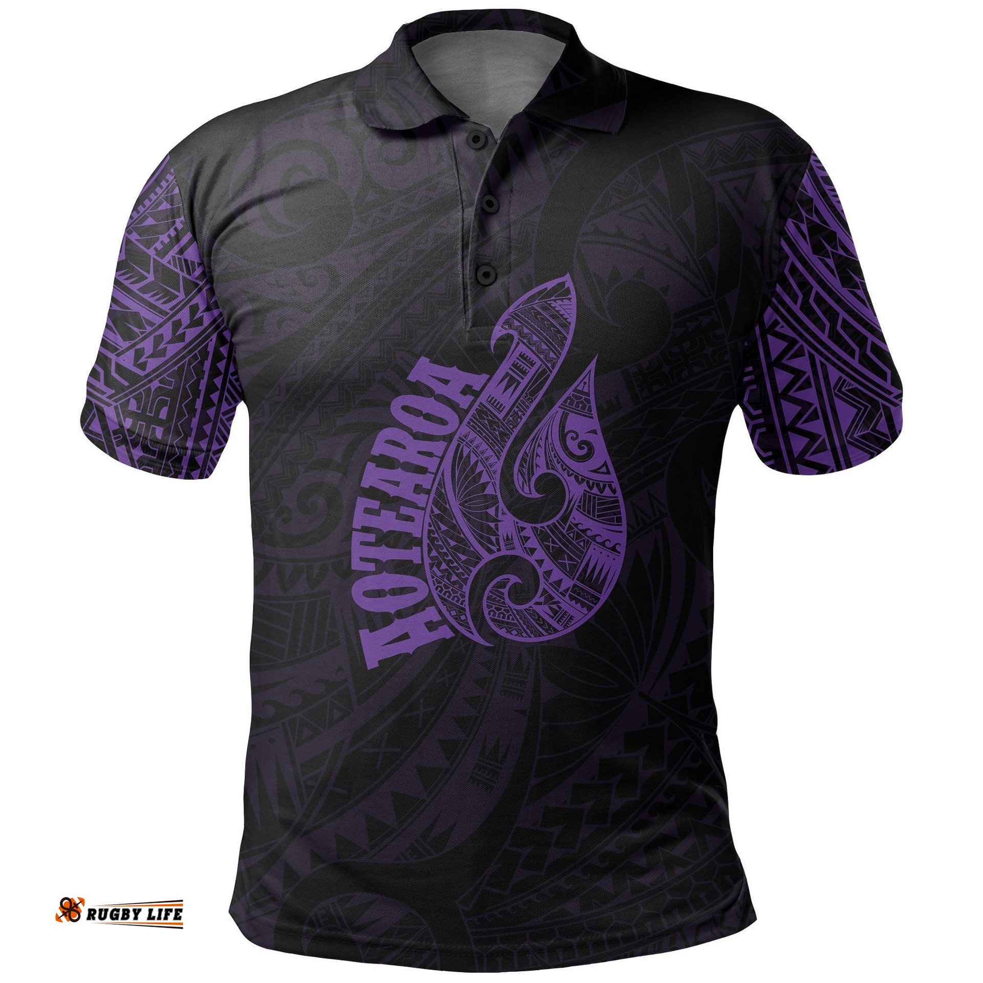 Hei Matau Maori Tattoo Polo Shirt Violet