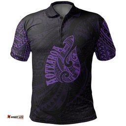 Hei Matau Maori Tattoo Polo Shirt Violet