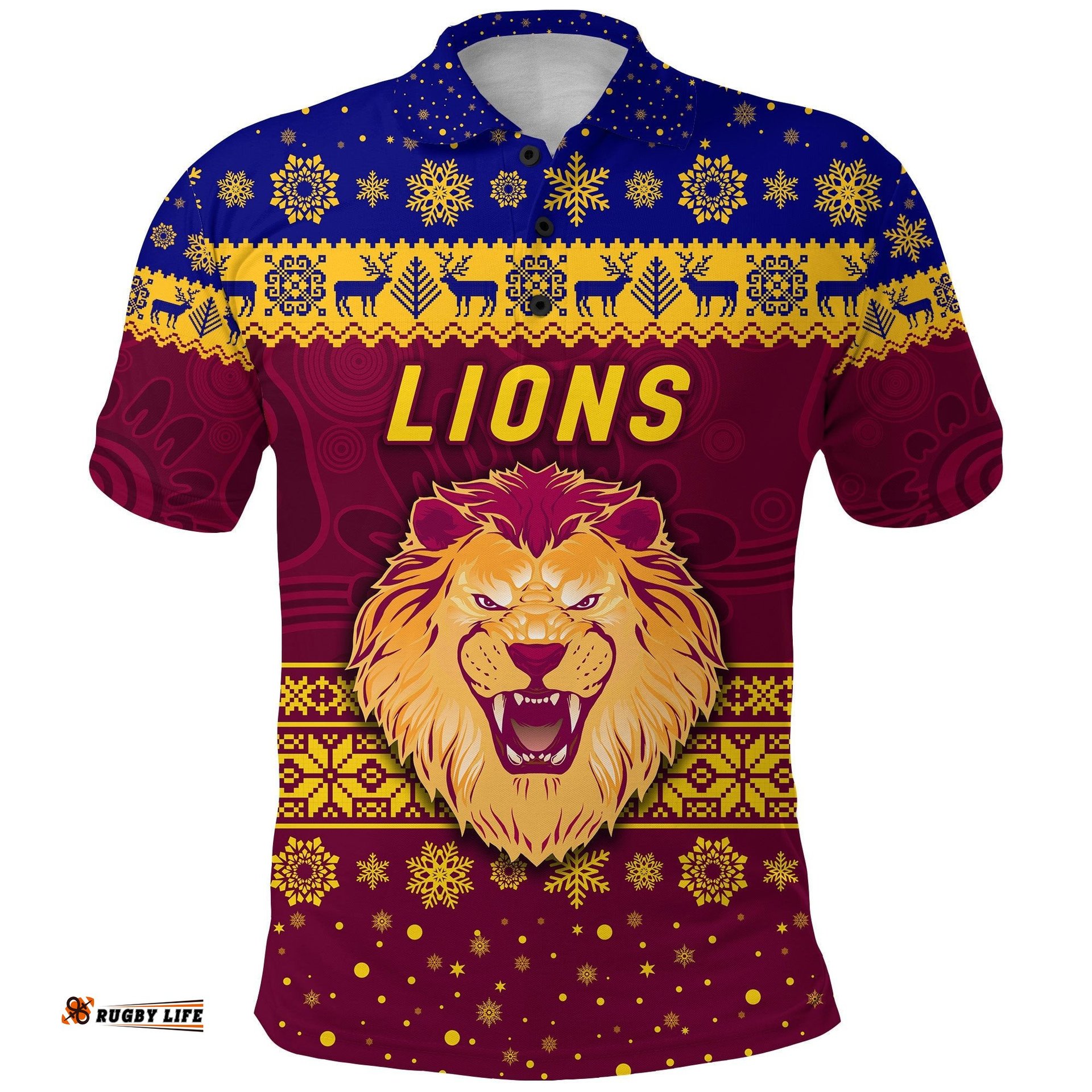 Brisbane Lions Polo Shirt Christmas Simple Style