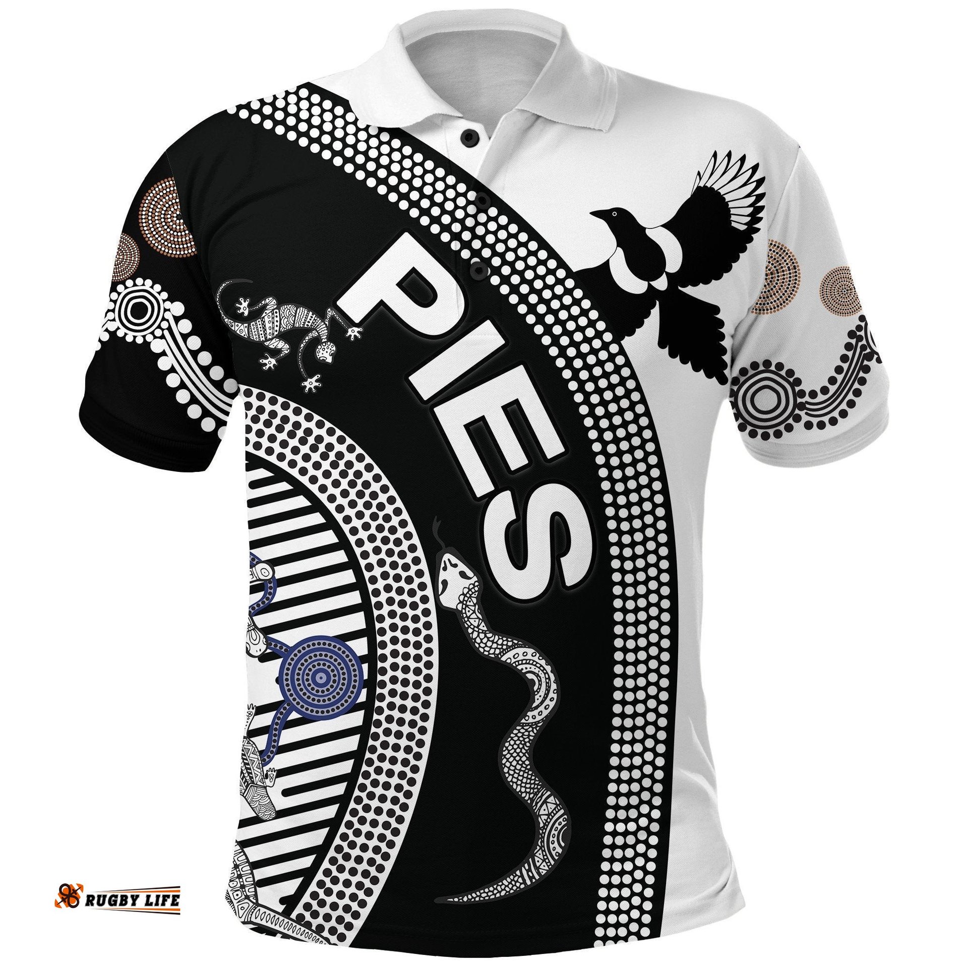 Collingwood Polo Shirt Pies Unique Indigenous
