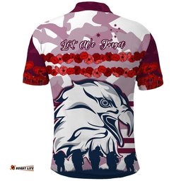 Sea Eagles Anzac Day Polo Shirt Proud Soldiers Lest We Forget Version 02
