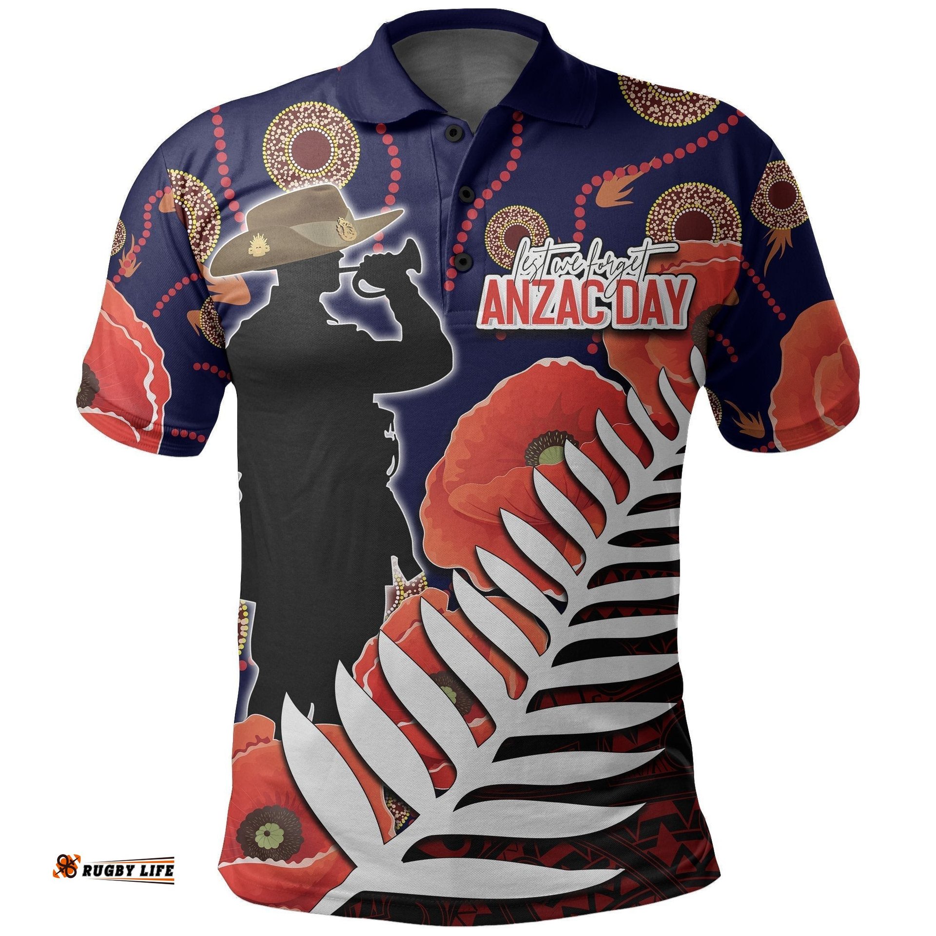 Australia Anzac Day Polo Shirt Mix Aboriginal