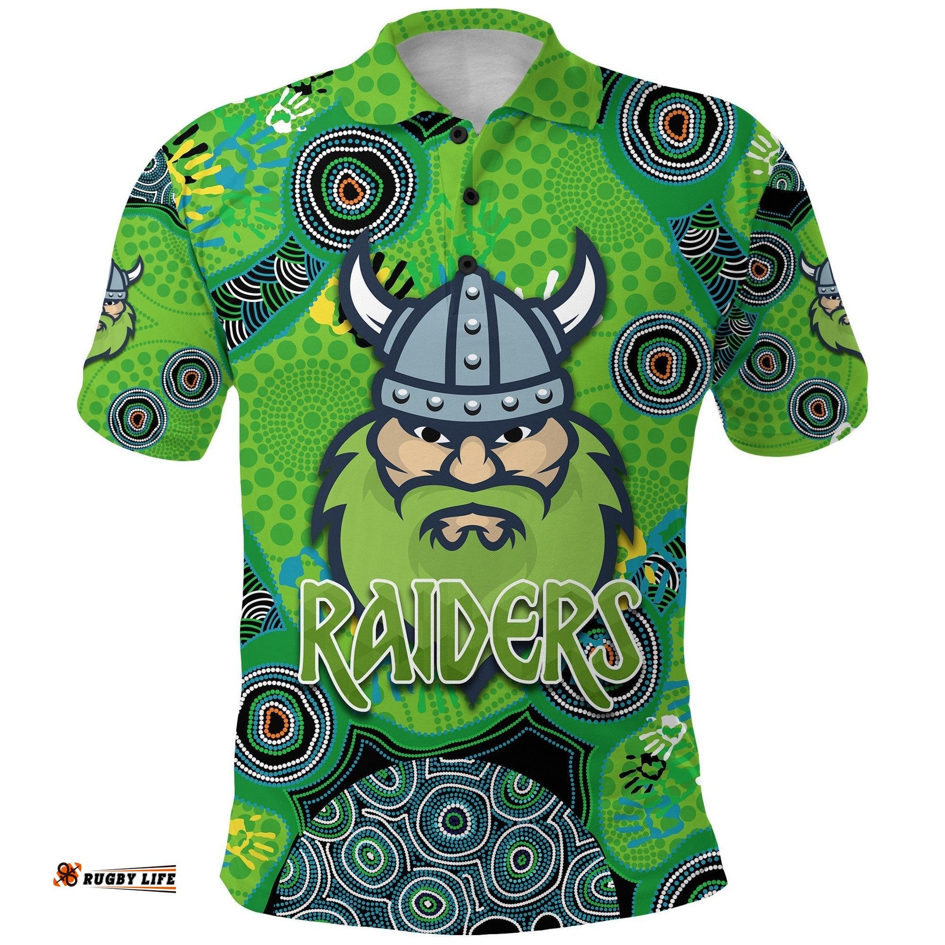 Canberra Polo Shirt Raiders Viking Indigenous