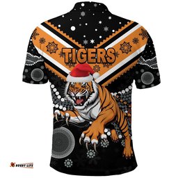 Wests Christmas Polo Shirt Tigers Indigenous