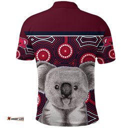 Reds Rugby Australian Polo Shirt Lovely Indigenous Queensland