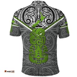 New Zealand Maori Rugby Polo Shirt Pride Version - Gray
