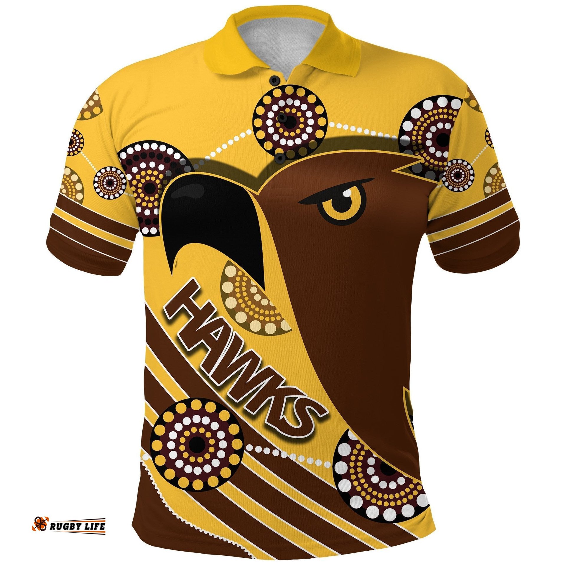 Pride Hawks Polo Shirt Hawthorn Indigenous