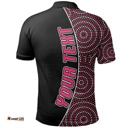 Custom PersonalisedSydney Sixers Polo Shirt Cricket Aboriginal Dot Patterns
