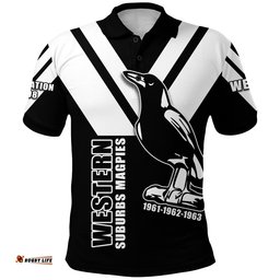 Custom Personalised Wests 1908 Polo Shirt Western Suburbs Magpies