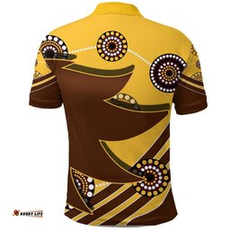 Custom Personalised Pride Hawks Polo Shirt Hawthorn Indigenous