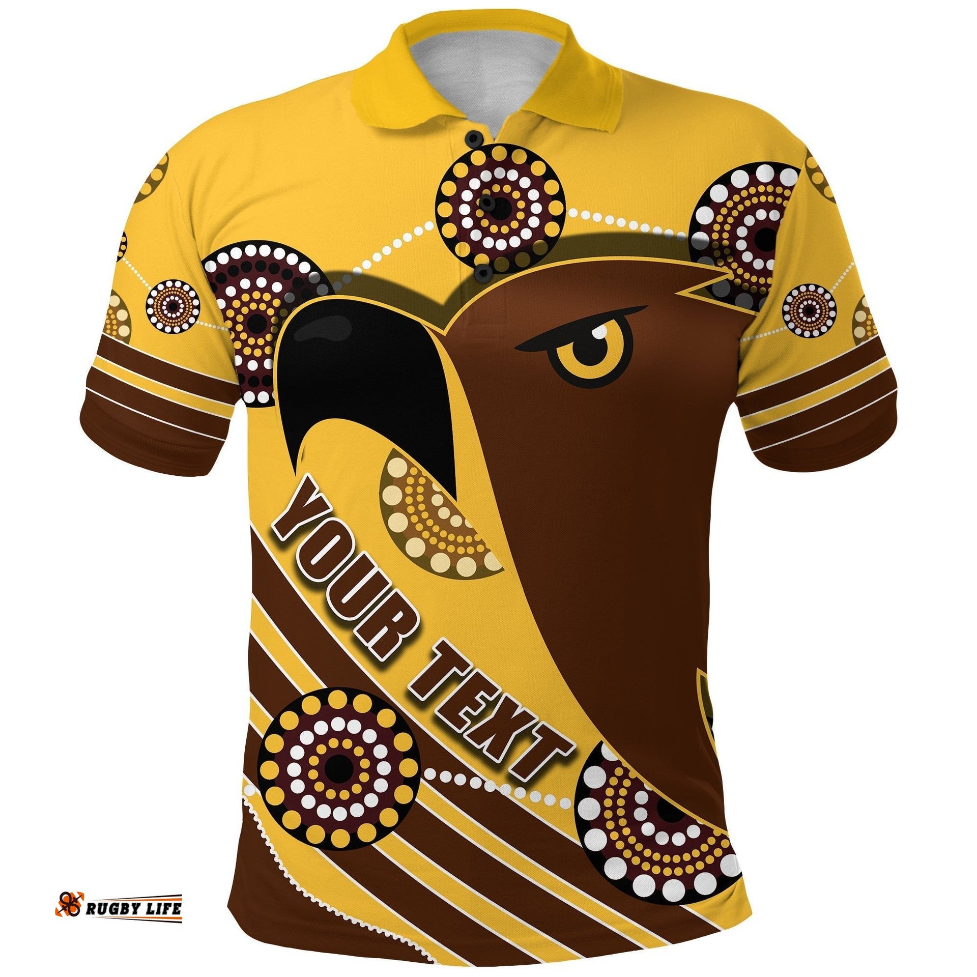 Custom Personalised Pride Hawks Polo Shirt Hawthorn Indigenous