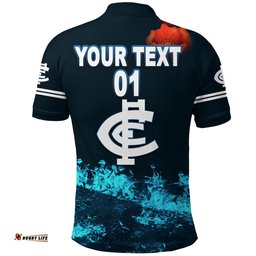 Custom Personalised Carlton Polo Shirt Blues Original Style - Navy Blue, Custom Text And Number