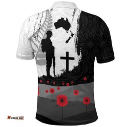 Custom Anzac Day Polo Shirt, New Zealand Australia Lest We Forget Golf Shirt