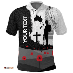 Custom Anzac Day Polo Shirt, New Zealand Australia Lest We Forget Golf Shirt