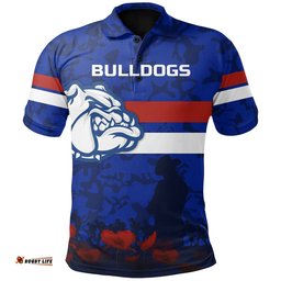 Australia Football Polo Shirt Western Bulldogs Anzac Day