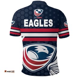 USA Rugby Polo Shirt Eagles Simple Style - Full Navy