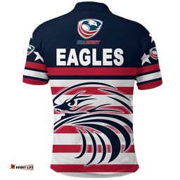 USA Rugby Polo Shirt Eagles Simple Style - Navy