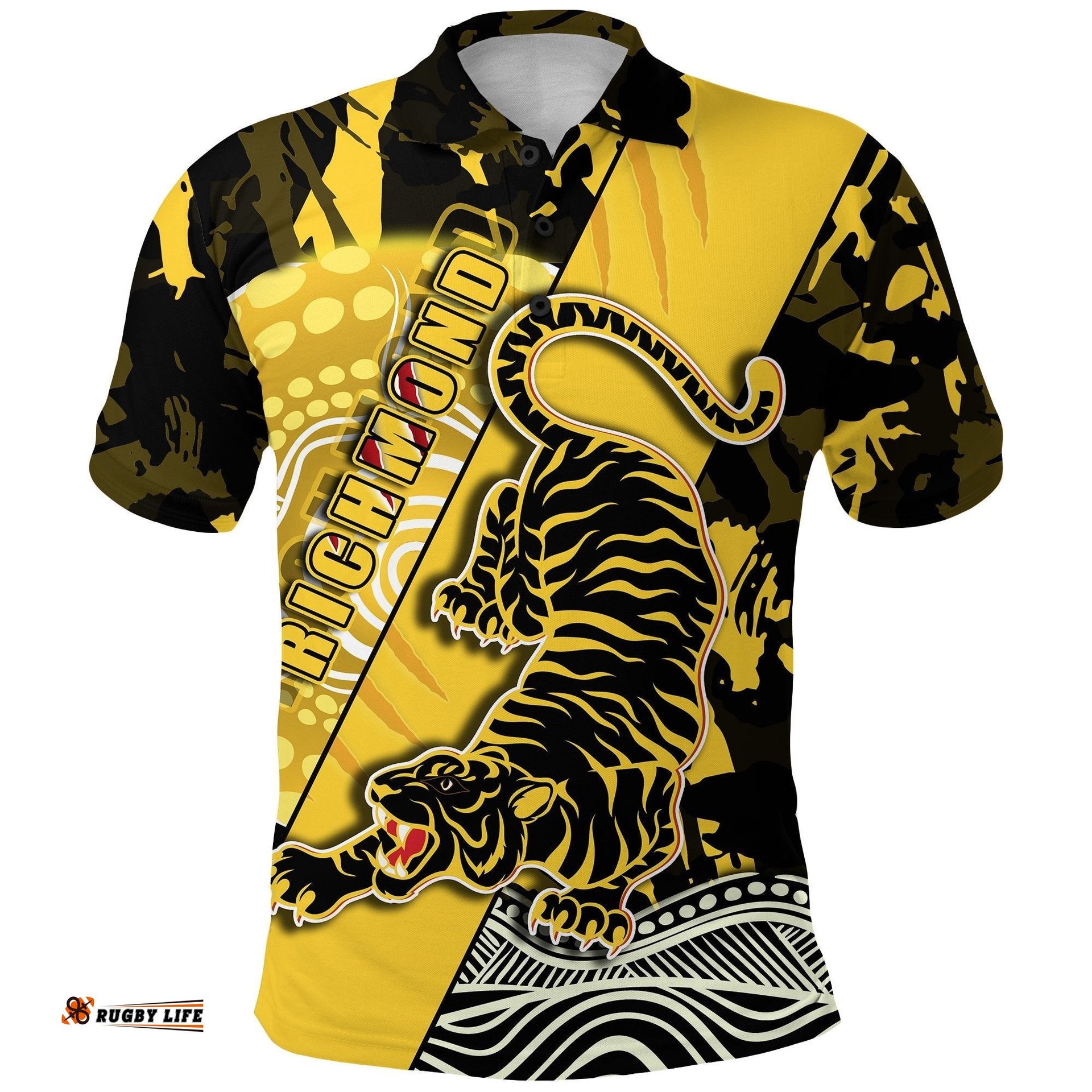 Richmond Anzac Polo Shirt Go Tigers Indigenous