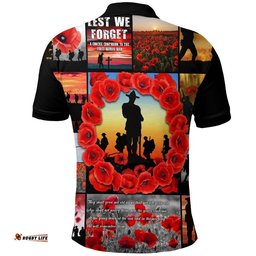Vibe Hoodie Clothing - Anzac Day Lest We Forget Banner Polo Shirt
