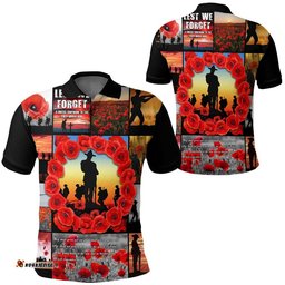 Vibe Hoodie Clothing - Anzac Day Lest We Forget Banner Polo Shirt