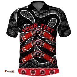 Custom Personalised Aboriginal Boomerang Polo Shirt Kangaroo Australia