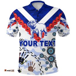 Custom Personalised Canterbury-Bankstown Bulldogs Polo Shirt Anzac Day Indigenous
