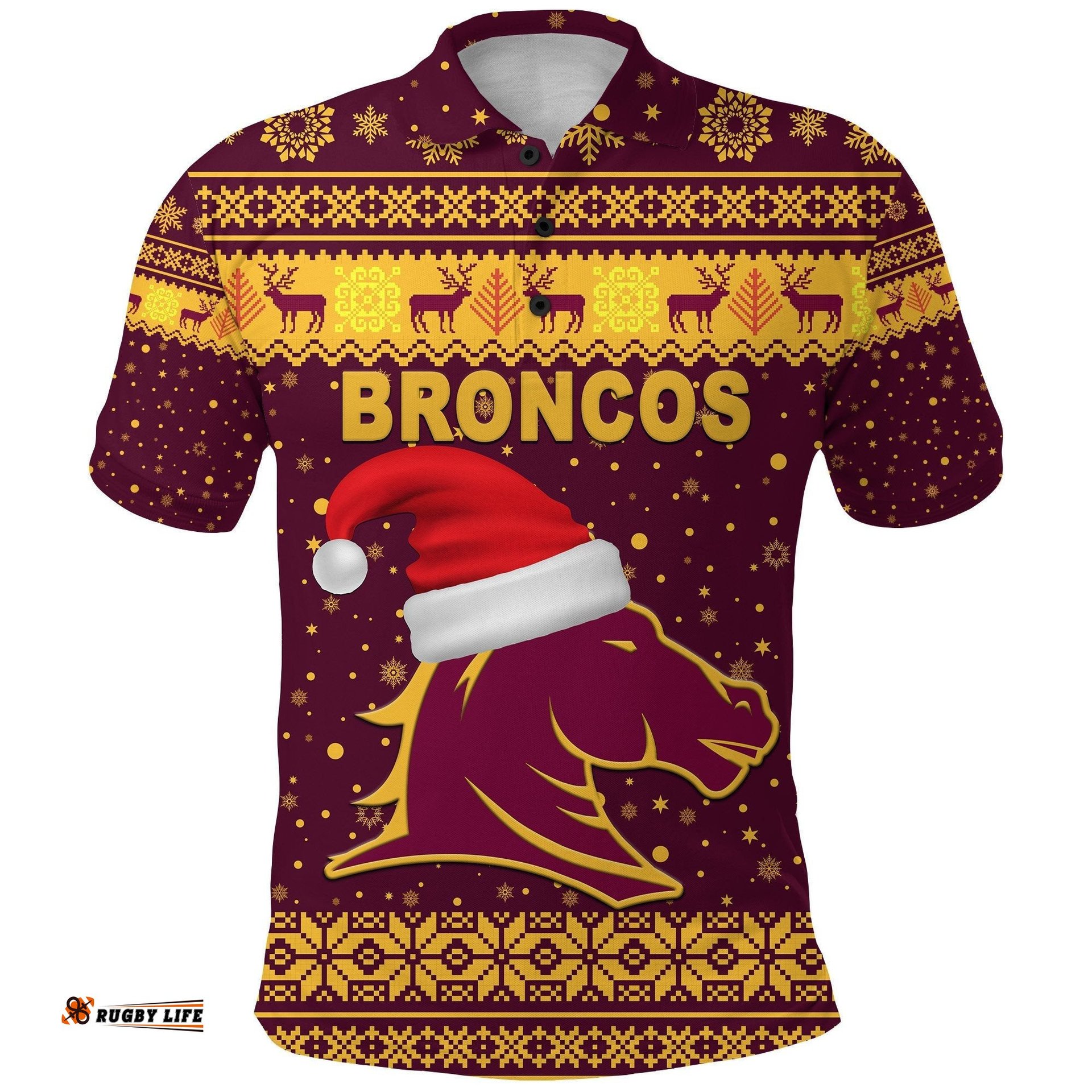 Brisbane Polo Shirt Broncos Christmas Unique Vibes - Maroon