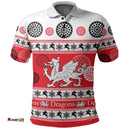 ST.George Dragons Polo Shirt Merry Christmas