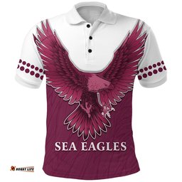 Custom Personalised Sea Eagles 2021 Polo Shirt Manly Warringah Feather