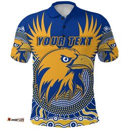 Custom Personalised Eagles Polo Shirt West Coast Mix Indigenous