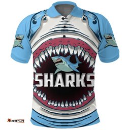 Custom Personalised Sharks Rugby Polo Shirt Cronulla Sutherland