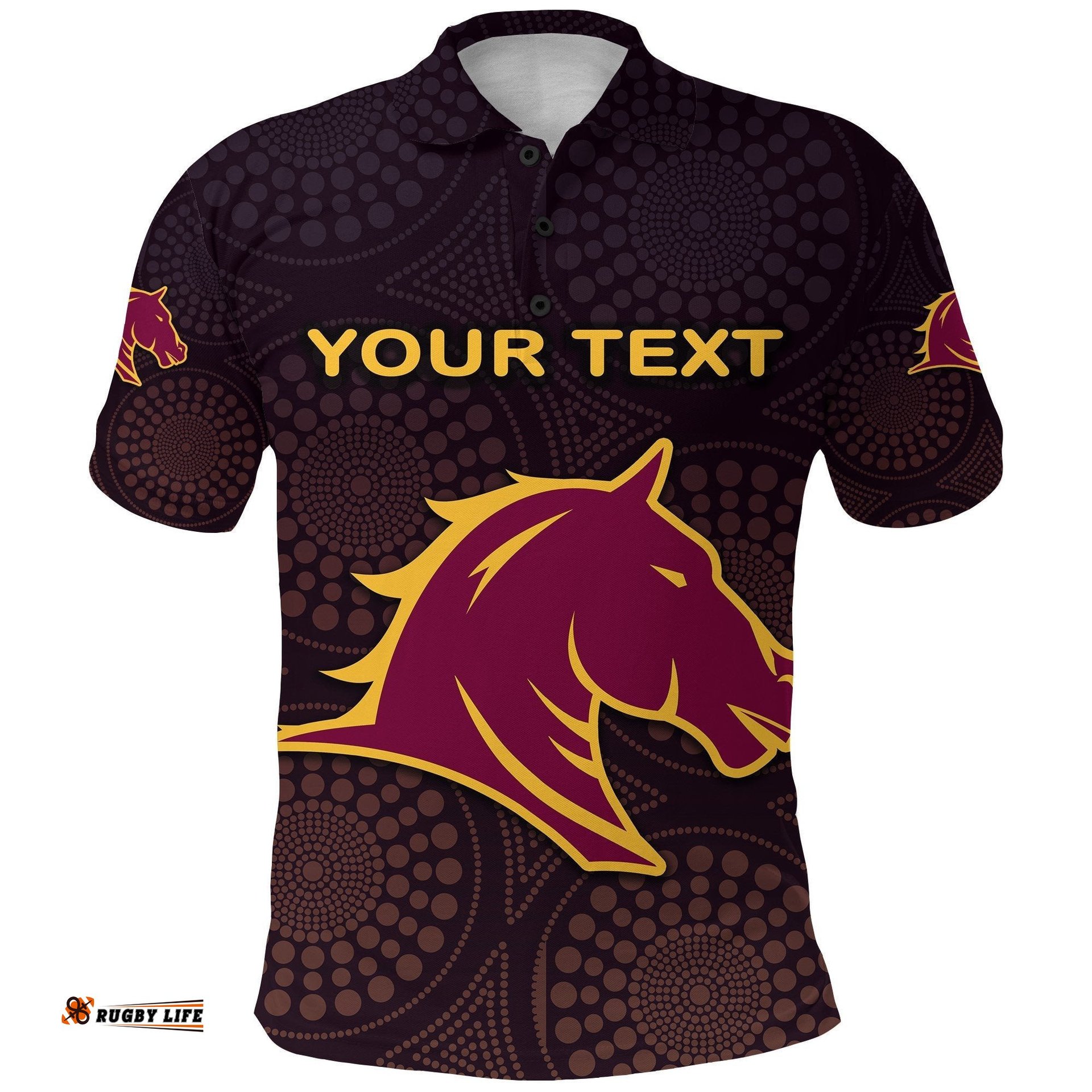 Custom Personalised Brisbane Polo Shirt Broncos Simple Indigenous